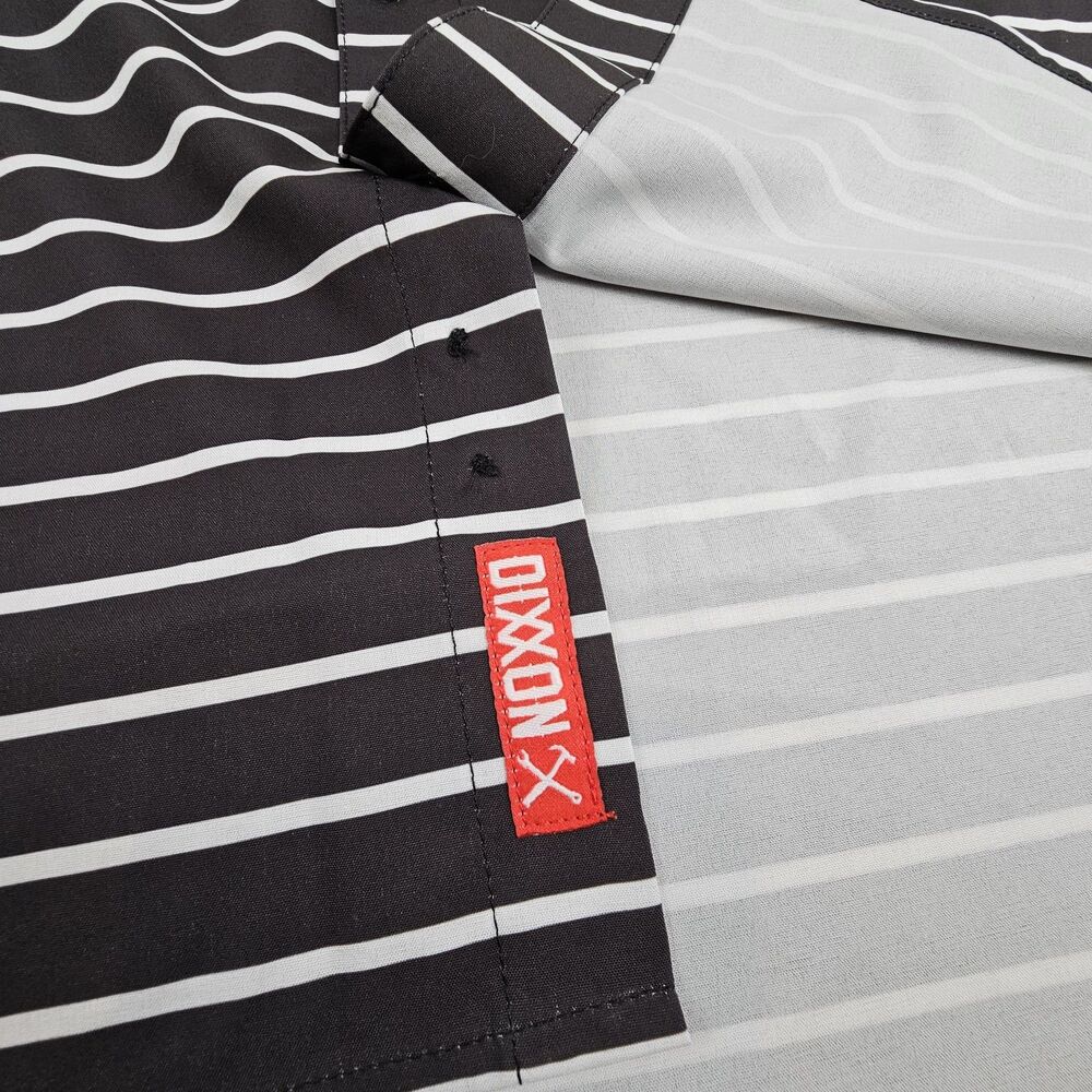 Dixxon Flannel Fast Lane Men's Medium Black White Striped Button Up Shirt - Picture 5 of 10